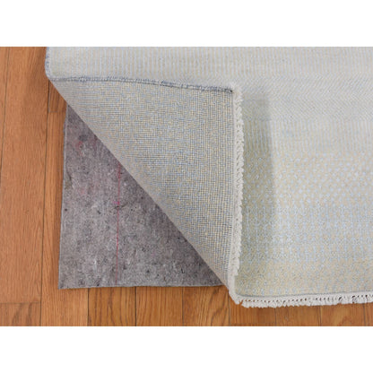 Modern and Contemporary Wool & Silk Hand Knotted Rug Ivory No Border 4.1X6.1 -O080039