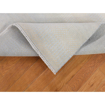 Modern and Contemporary Wool & Silk Hand Knotted Rug Ivory No Border 4.1X6.1 -O080039