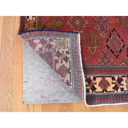 Persian Wool Hand Knotted Rug Red Ivory 4.0X7.7 -O080042