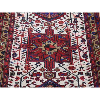 Persian Wool Hand Knotted Rug Ivory Honey Brown 3.0X11.4 -O080044
