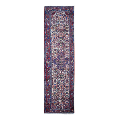 Persian Wool Hand Knotted Rug Ivory Red 3.0X10.3 -O080047