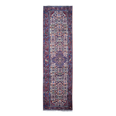 Persian Wool Hand Knotted Rug Ivory Red 3.0X10.3 -O080047
