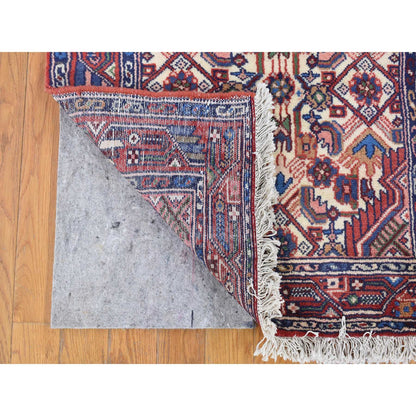 Persian Wool Hand Knotted Rug Ivory Red 3.0X10.3 -O080047