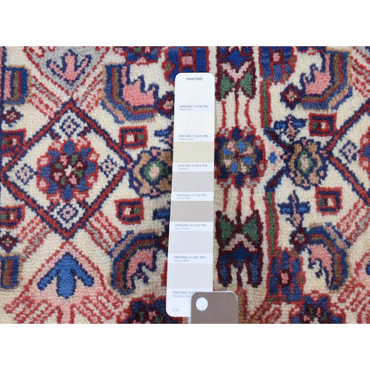 Persian Wool Hand Knotted Rug Ivory Red 3.0X10.3 -O080047