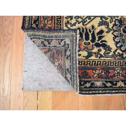 Antique Wool Hand Knotted Rug Ivory Ivory 14.3X15.7 -O080055
