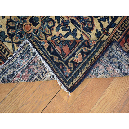Antique Wool Hand Knotted Rug Ivory Ivory 14.3X15.7 -O080055