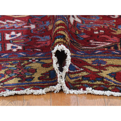 Heriz Wool Hand Knotted Rug Red Gold 7.4X9.9 -O080069