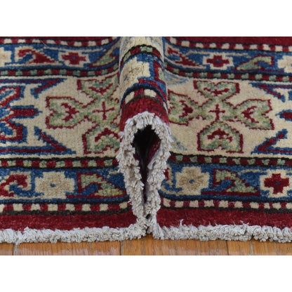 Kazak Wool Hand Knotted Rug Red Ivory 5.3X7.1 -O080083