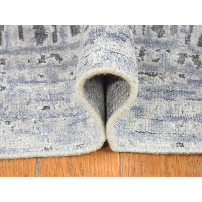 Transitional Wool & Silk Hand Knotted Rug Grey No Border 6.0X9.0 -O080096