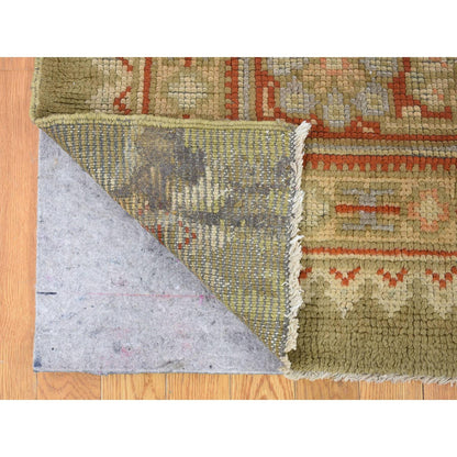 Antique Wool Hand Knotted Rug Beige Beige 8.7X14.10 -O080099
