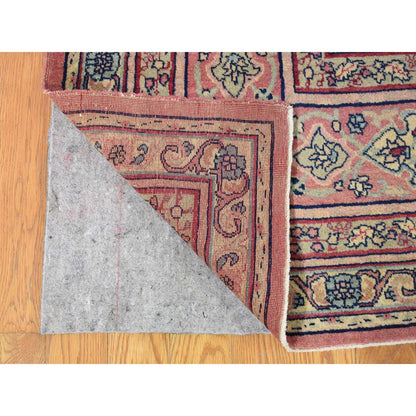 Antique Wool Hand Knotted Rug Beige Pink 7.7X12.7 -O080122