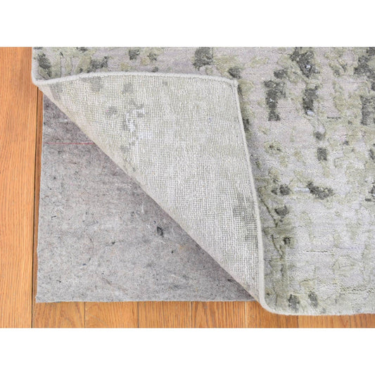 Modern and Contemporary Wool Hand Knotted Rug Grey No Border 2.6X10.4 -O080123