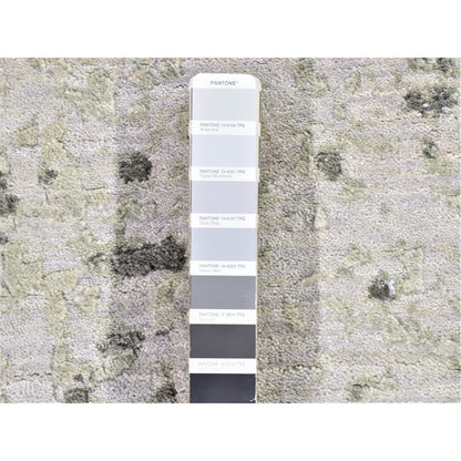 Modern and Contemporary Wool Hand Knotted Rug Grey No Border 2.6X10.4 -O080123