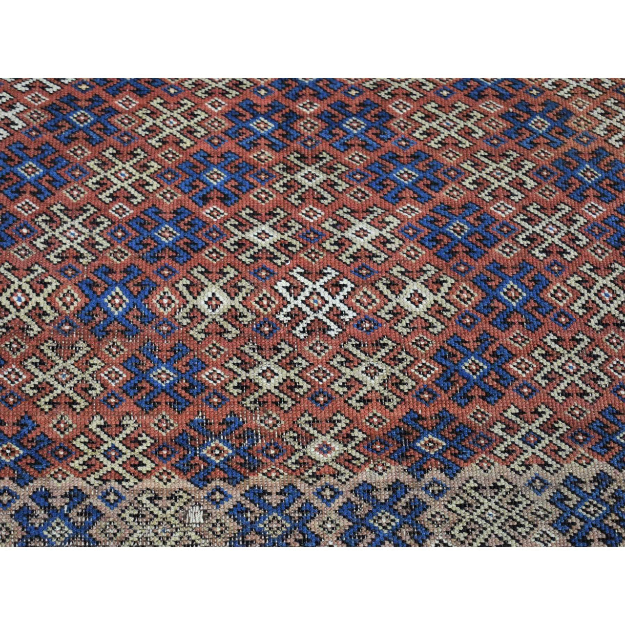 Kazak Wool Hand Knotted Rug Brown Ivory 3.9X4.8 -O080138