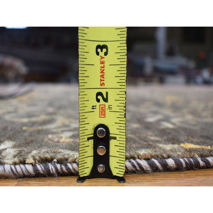 Modern and Contemporary Wool & Silk Hand Knotted Rug Brown No Border 4.8X18.2 -O080142