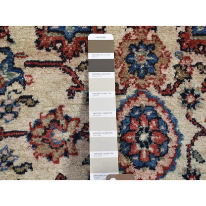 Persian Wool Hand Knotted Rug Ivory Red 2.7X6.8 -O080147