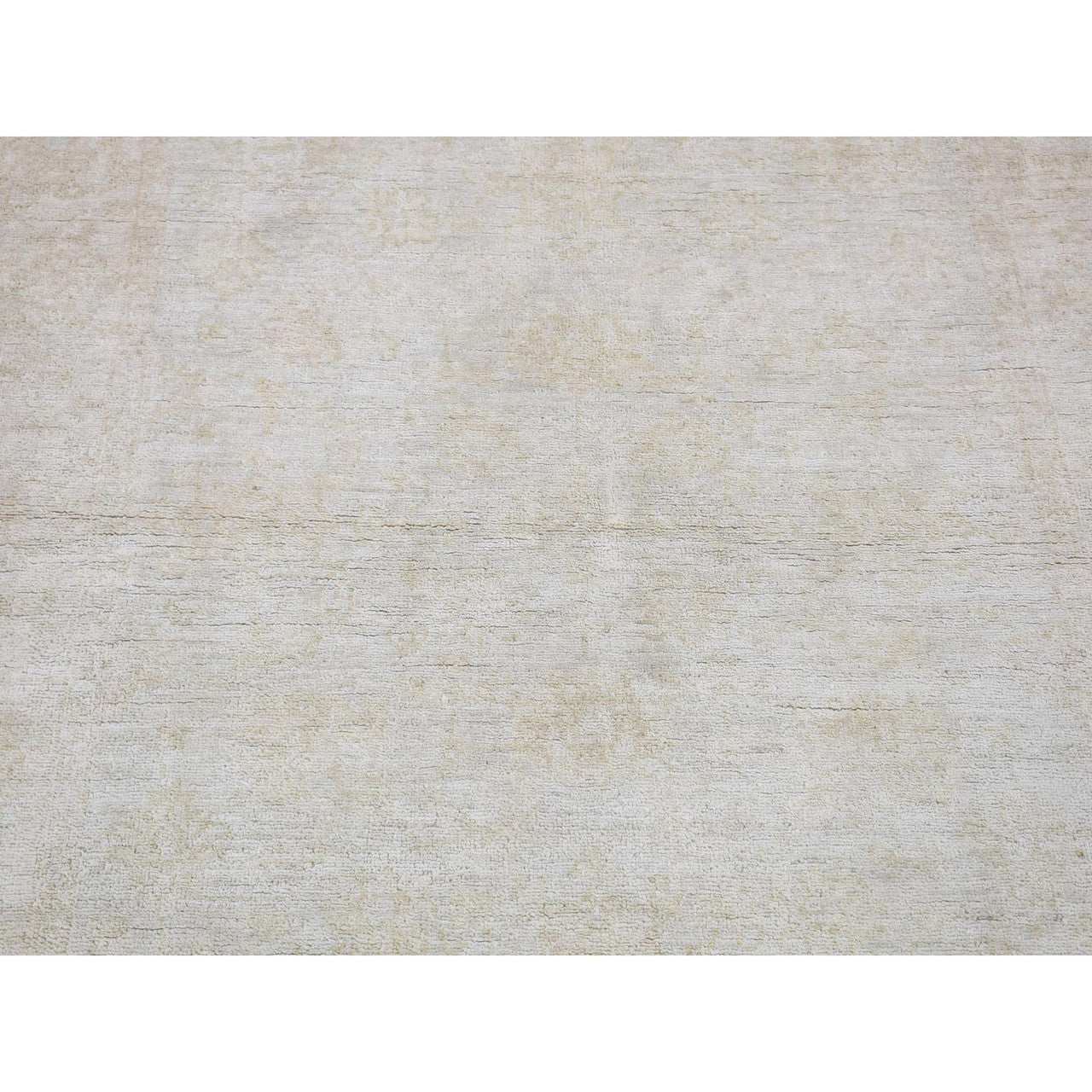 Oushak And Peshawar Wool Hand Knotted Rug Ivory No Border 3.9X5.8 -O080156