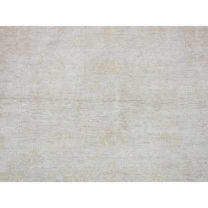 Oushak And Peshawar Wool Hand Knotted Rug Ivory No Border 3.9X5.8 -O080156