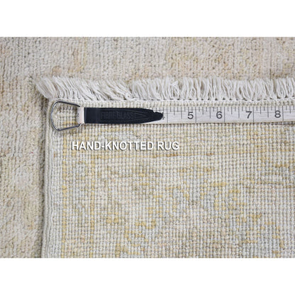 Oushak And Peshawar Wool Hand Knotted Rug Ivory No Border 3.9X5.8 -O080156