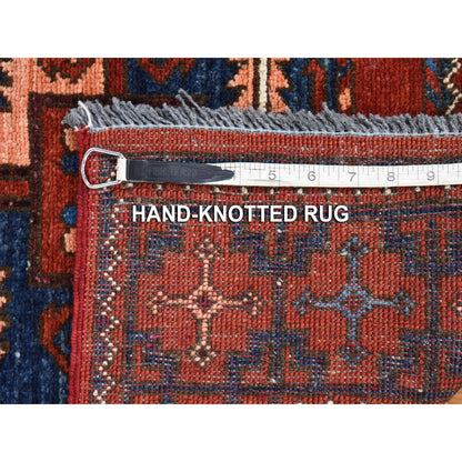 Tribal & Geometric Wool Hand Knotted Rug Red Rust Red 3.10X5.10 -O080165