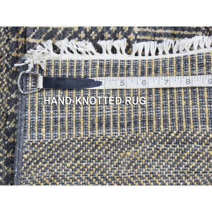 Modern and Contemporary Wool & Silk Hand Knotted Rug Black No Border 2.8X10.0 -O080166