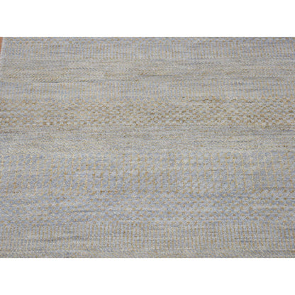 Modern and Contemporary Wool & Silk Hand Knotted Rug Grey No Border 2.8X9.1 -O080167