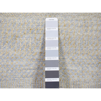 Modern and Contemporary Wool & Silk Hand Knotted Rug Grey No Border 2.8X9.1 -O080167