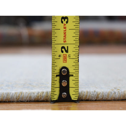 Modern and Contemporary Wool & Silk Hand Knotted Rug Grey No Border 2.8X9.1 -O080167