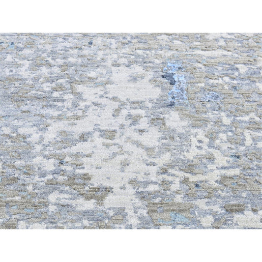 Modern and Contemporary Wool Hand Knotted Rug Grey No Border 2.6X11.10 -O080179