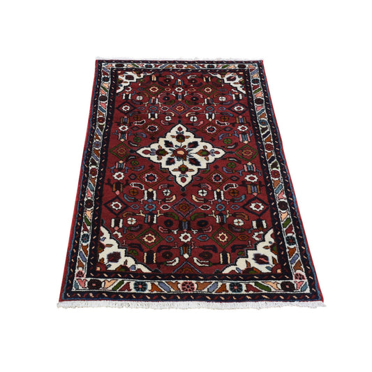 Persian Wool Hand Knotted Rug Red Ivory 3.4X5.5 -O080181