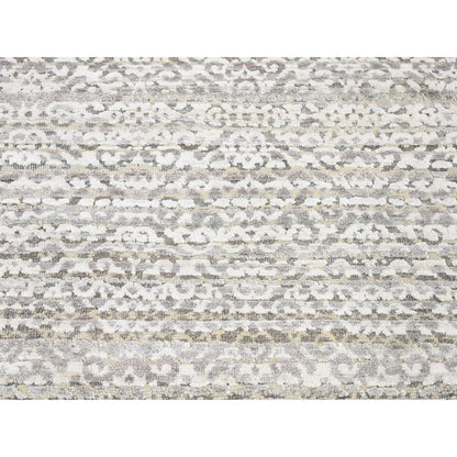 Modern and Contemporary Wool & Silk Hand Knotted Rug Brown No Border 2.8X8.2 -O080184