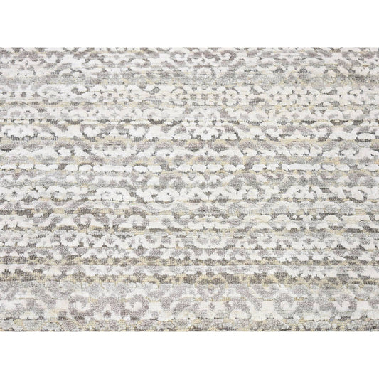 Modern and Contemporary Wool & Silk Hand Knotted Rug Brown No Border 2.8X8.2 -O080184