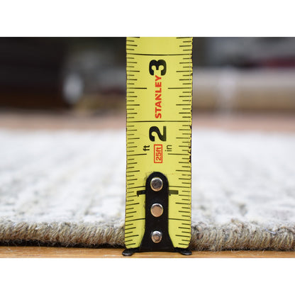 Modern and Contemporary Wool & Silk Hand Knotted Rug Brown No Border 2.8X8.2 -O080184