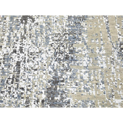 Modern and Contemporary Wool Hand Knotted Rug Beige No Border 2.6X10.1 -O080185