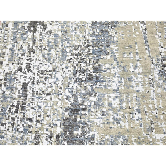 Modern and Contemporary Wool Hand Knotted Rug Beige No Border 2.6X10.1 -O080185