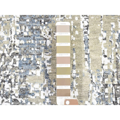 Modern and Contemporary Wool Hand Knotted Rug Beige No Border 2.6X10.1 -O080185