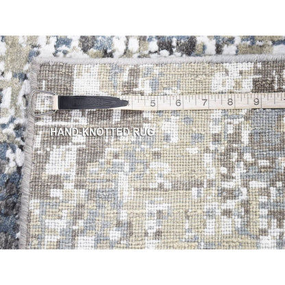 Modern and Contemporary Wool Hand Knotted Rug Beige No Border 2.6X10.1 -O080185