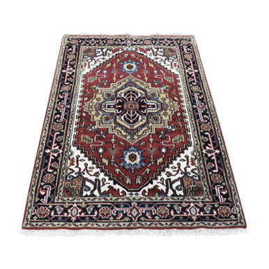 Heriz Wool Hand Knotted Rug Red 3.10x6.1 -O080186