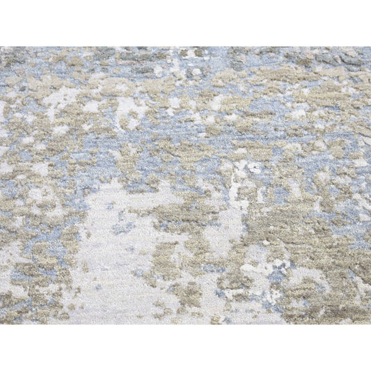 Modern and Contemporary Wool Hand Knotted Rug Grey No Border 2.6X12.1 -O080190