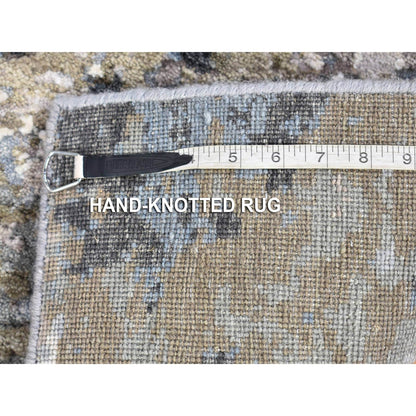 Modern and Contemporary Wool Hand Knotted Rug Grey No Border 2.6X12.1 -O080190