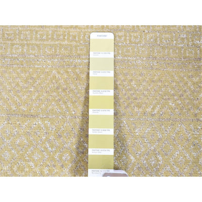 Modern and Contemporary Wool & Silk Hand Knotted Rug Green No Border 3.1X5.1 -O080194