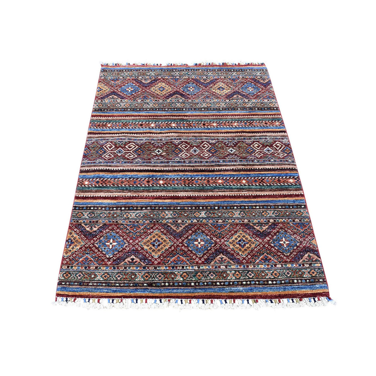 Kazak Wool Hand Knotted Rug Red No Border 3.5X5.0 -O080212