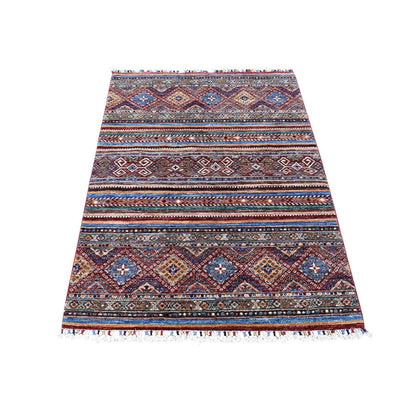 Kazak Wool Hand Knotted Rug Red No Border 3.5X5.0 -O080212