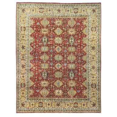 Heriz Wool Hand Knotted Rug Red Rust Red 11.9X14.10 -O080222
