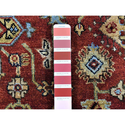 Heriz Wool Hand Knotted Rug Red Rust Red 11.9X14.10 -O080222