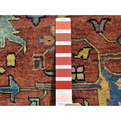 Heriz Wool Hand Knotted Rug Red Yellow 12.0X14.10 -O080223