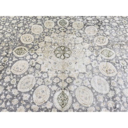 Persian Wool Hand Knotted Rug Grey Gray 12.5X19.4 -O080226