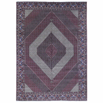 Persian Wool & Silk Hand Knotted Rug Red Rust Red 11.3X16.0 -O080232
