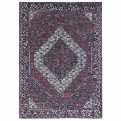 Persian Wool & Silk Hand Knotted Rug Red Rust Red 11.3X16.0 -O080232