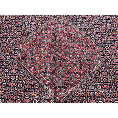 Persian Wool & Silk Hand Knotted Rug Red Rust Red 11.3X16.0 -O080232
